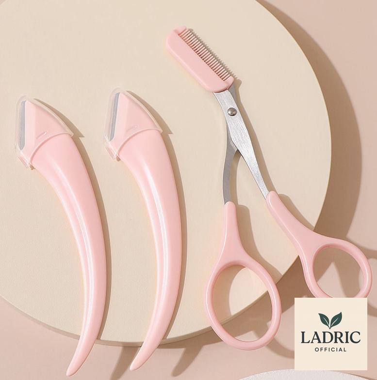 Precision Eyebrow Trimmer Set (2 Knives + Comb)