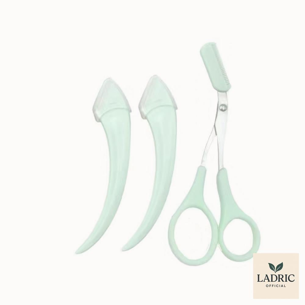Precision Eyebrow Trimmer Set (2 Knives + Comb)
