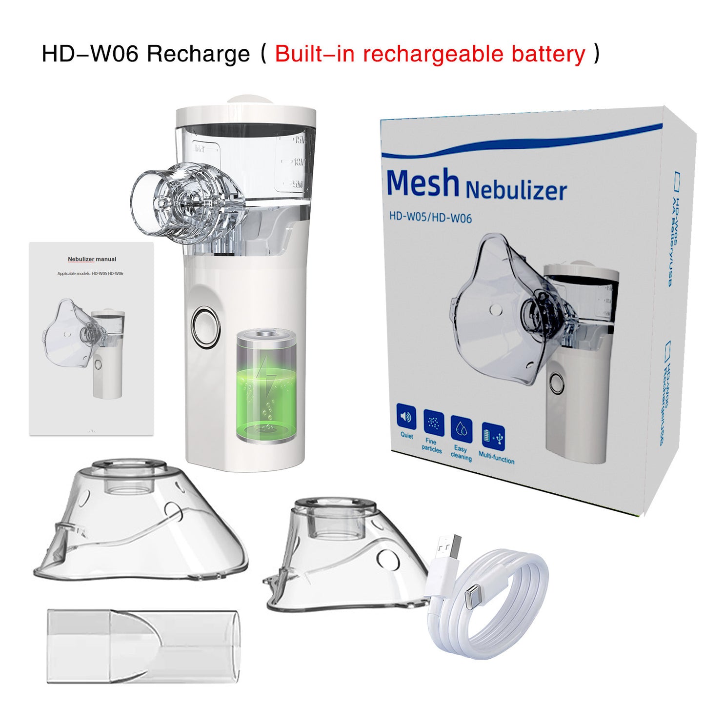 Rechargeable Handheld Microgrid Nebulizer – Portable Mist Inhaler