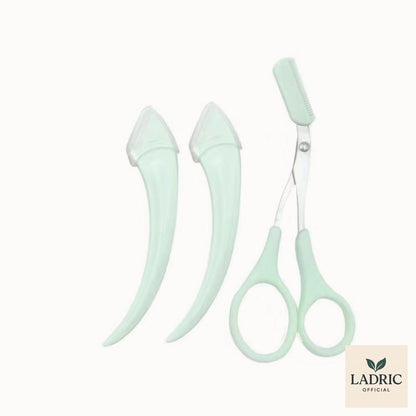 Precision Eyebrow Trimmer Set (2 Knives + Comb)